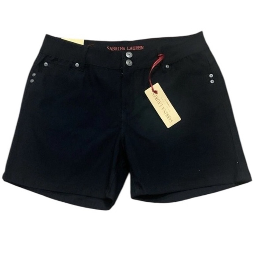 Sabrina Lauren size 20W black Perfect Fit 5” zip up Extra Soft Stretch Shorts